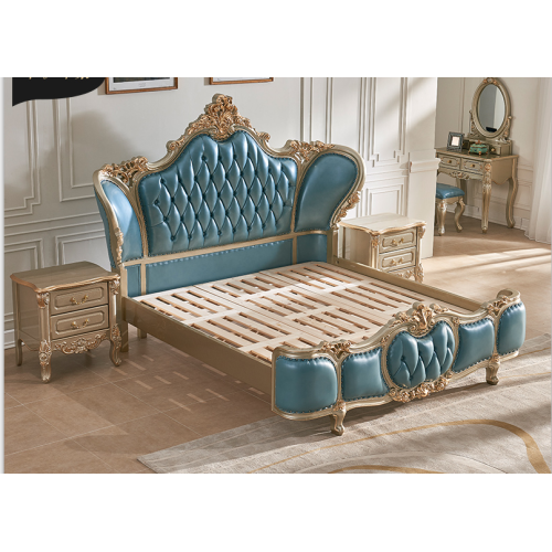 Mobilier de chambre en cuir véritable de villa en bois